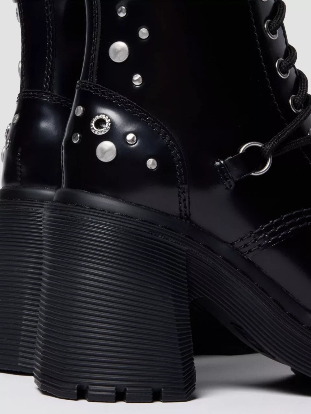 DOC MARTENS CHESNEY Studded Black/Silver Hightop Boots SIZE 7 Women’s NWT runs L - Picture 4 of 16